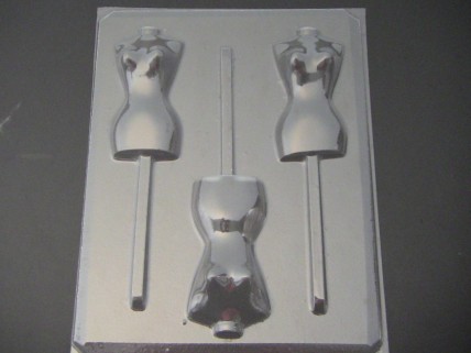 253x Mannequin Torso Chocolate or Hard Candy Lollipop Mold